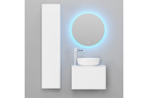 Мебель для ванной STWORKI Ноттвиль 60 белая, с отверстием под смеситель, подвесная, российская (гарнитур, мебель) - 3