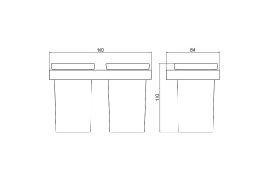 Стакан для зубных щеток двойной Timo Petruma золото матовое - 2