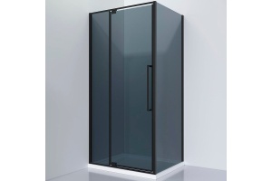 Душевой уголок Black&White Stellar Wind 100х100 черный стекло тонированное