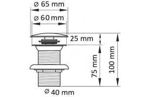 Донный клапан для раковины Ceramalux белый (RD002) - 2