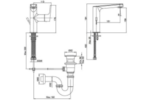 102108973EX Luna смеситель для раковины 158 - 2