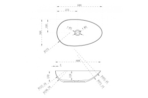 Раковина накладная ABBER Stein AS2615 белая матовая - 3