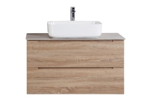 Тумба со столешницей и раковиной BelBagno Etna 100 светлое дерево
