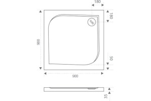 Поддон для душа Good Door Квадро 90x90 - 2
