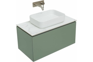 Тумба под раковину Allen Brau Infinity 85 серо - зеленый матовый - 3