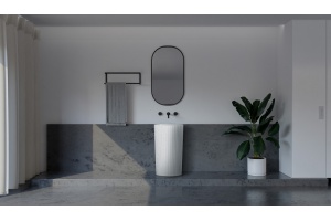 Раковина напольная Abber Stein 50х32 белый матовый - 3