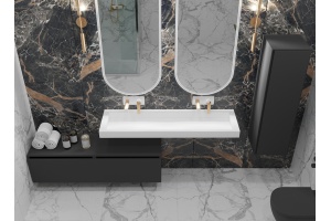 Тумба Armadi Art Flat Valessi Uno-S 140 подвесная черный матовый - 2