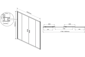 Душевой уголок Vincea Garda 180х80 хром стекло прозрачное - 2