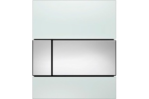 Кнопка смыва TECE Square Urinal 9242802 белое стекло, кнопка хром