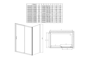 Боковая стенка Vincea Alpha 90х190 профиль черный стекло прозрачное - 3