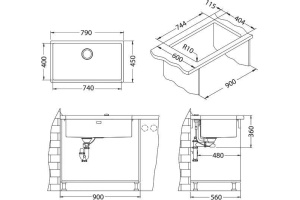 Мойка кухонная Alveus Quadrix Monarch 60 медь - 3