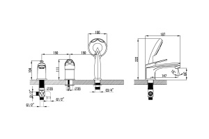 Смеситель для ванны Lemark Luna хром (LM4145C) - 2