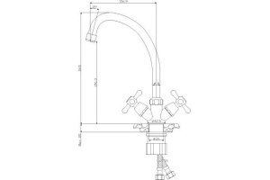 Смеситель для кухонной мойки Rossinka  хром (Y02-71U) - 2