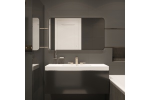 Зеркало DIWO Кострома 120 черное, с подсветкой светодиодной, прямоугольное, настенное - 3