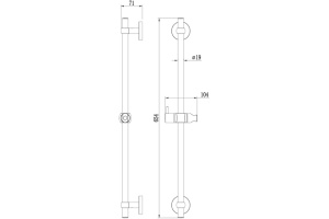Душевая штанга Milardo Niagara NIA6500M17 - 2