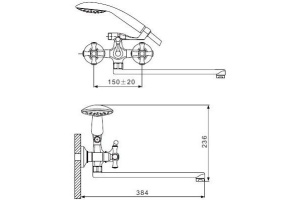 Смеситель для ванны Gappo Pollmn G2242 - 2