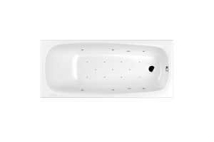 Ванна акриловая WHITECROSS Layla Relax 180x80 с гидромассажем белый - хром