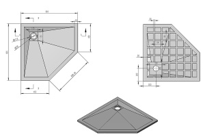 Душевой поддон из искусственного камня Vincea 90х90 антрацит - 2