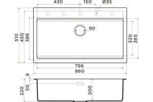 Мойка кухонная Omoikiri Kitagawa 86-LB белая - 3