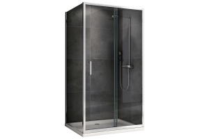 Душевой уголок Abber Schwarzer Diamant 110x50 профиль хром стекло прозрачное