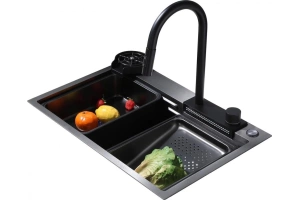 Металлическая мойка Abber Wasser Kreis 68 черная матовая