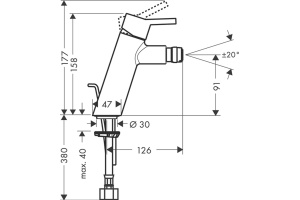 Смеситель Hansgrohe Talis S2 32240000 для биде - 2