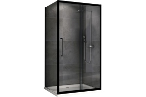 Душевой уголок Abber Schwarzer Diamant 120x60 профиль черный стекло прозрачное