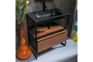 Тумба Armadi Art Loft 80 подвесная темное дерево - 3