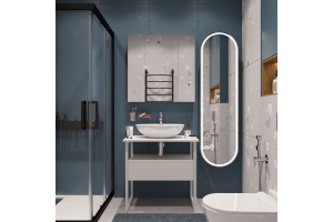 Мебель для ванной DIWO Элиста 80 столешница белый мрамор, раковина Moduo 55 Leaf