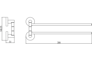 Полотенцедержатель двойной Rav Slezak Colorado хром - 2