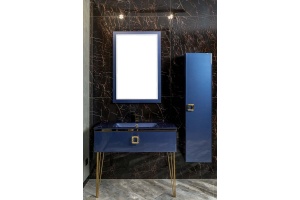 Шкаф - пенал Armadi Art Lucido 35 подвесной синий - 2