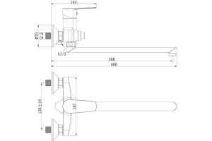 Смеситель Rossinka S S35-35 универсальный - 2