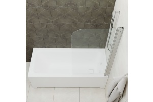 Шторка на ванну DIWO Псков 75х140 профиль хром глянцевый - 2