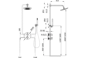 Душевой комплект встраиваемый Vincea черный матовый - 3