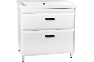 Тумба с раковиной Style Line Лотос 80 Люкс Plus напольная, белая - 2