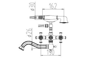Смеситель Zorg Antic A 7000W-BR для ванны с душем - 2