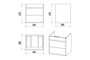 Тумба под раковину Misty Кедр 50 темное дерево - 3