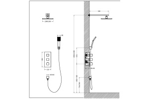 Душевая система встроенная с термостатом Timo Tetra-thermo SX-0179/17SM золото матовое - 2