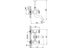 Смеситель Iddis Sam для ванны с душем SAMSB02i02 - 2
