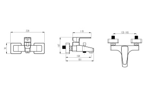 Смеситель для ванны Vitra Q-Line хром (A40778EXP) - 2