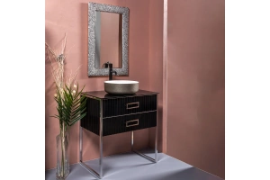 Тумба под раковину чашу Boheme Armadi Art Monaco 80 черный глянец - хром - 3