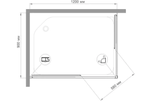 Душевой уголок Royal Bath HPD 120х90 профиль хром стекло рифленое - 3