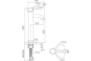 Смеситель для раковины STWORKI FD01031 высокий - 2