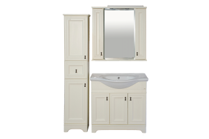 Лувр - 85 Зеркало с 2-мя шкафчиками, слоновая кость - 2