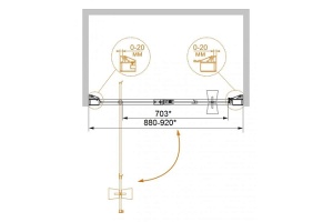Душевая дверь Cezares Rosa 90 хром стекло матовое с узором - 3