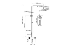 Душевая система WasserKraft 22.5 с термостатом хром - 3
