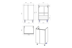 Тумба с раковиной Misty Лира 50 белая глянцевая - 3