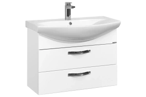 Тумба с раковиной подвесная Aquaton Ария М 80 белый