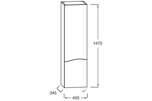 EB1836RRU-P13  Sherwood Колонна, шарниры справа, без подсветки (40x34x147 см), состаренный дуб - 2