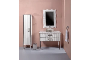 Тумба под раковину чашу Boheme Armadi Art Monaco 100 белый глянец - хром - 2